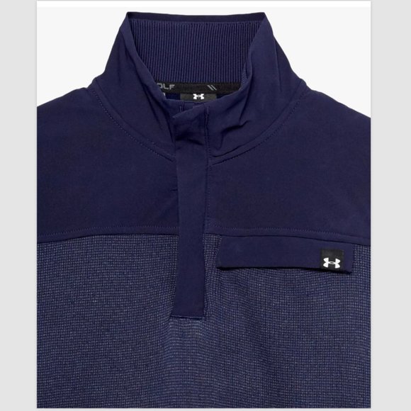 UNDER ARMOUR Boys' SweaterFleece Half Zip Pullover 1382925 Size L -Navy Blue NWT - Picture 3 of 4